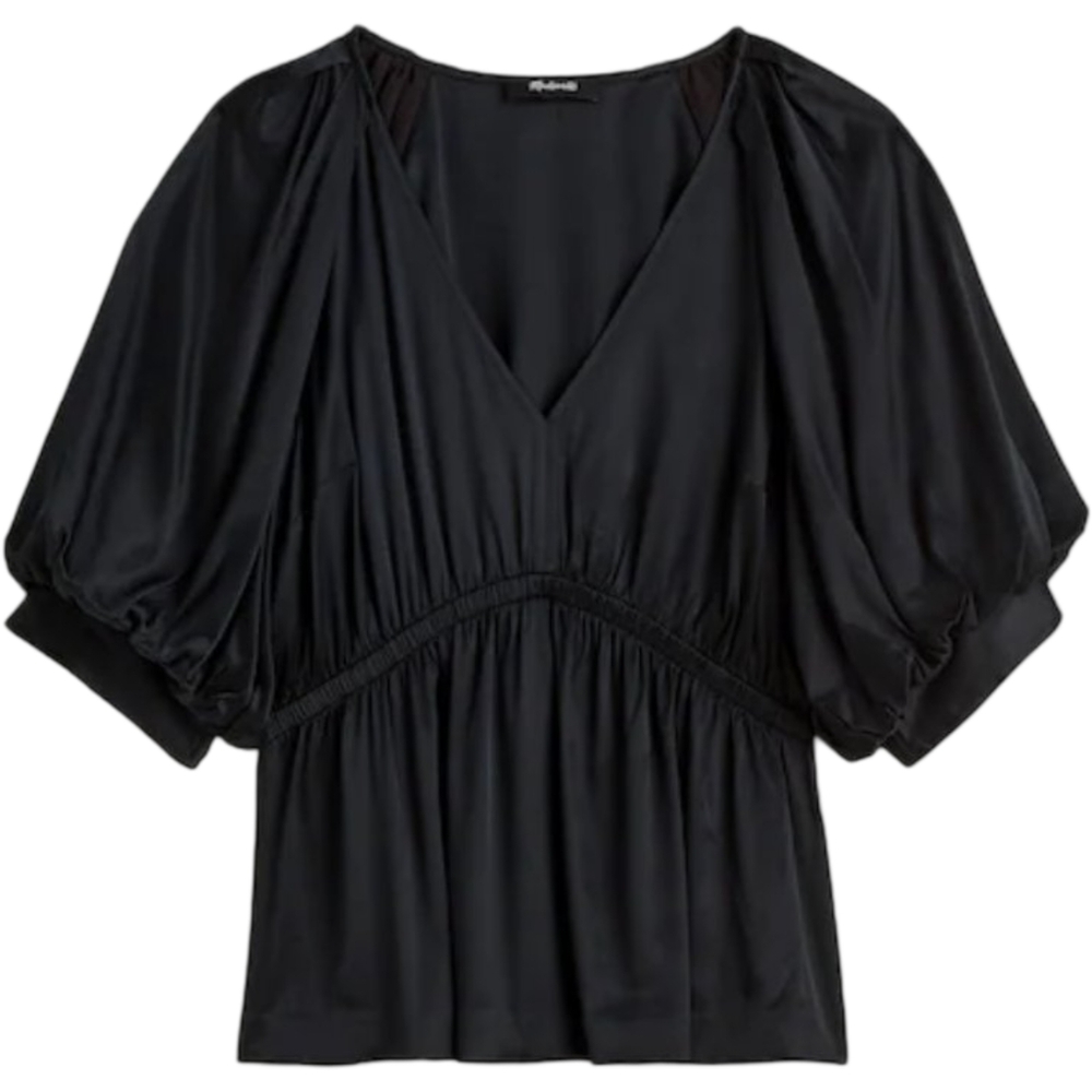 Madewell Satin Short Sleeve Top  Size Small NWT